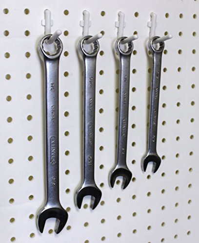 WallPeg pegboard Panels, Shelves, Bins, Locking peg Hooks Garage Storage kit 96 W-B (White) - Thumbnail 7