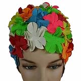 Vintage Swim cap Floral Petal Retro Style Bathing Caps for Women