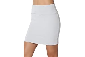 TheMogan Double Layer High Waisted Casual Stretch Jersey Bodycon Mini Skirt