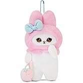 CNAANA Cute Cat Plush Keychain – Soft Plush Pendant, Great Gift for Boys and Girls (Pink, Standing)