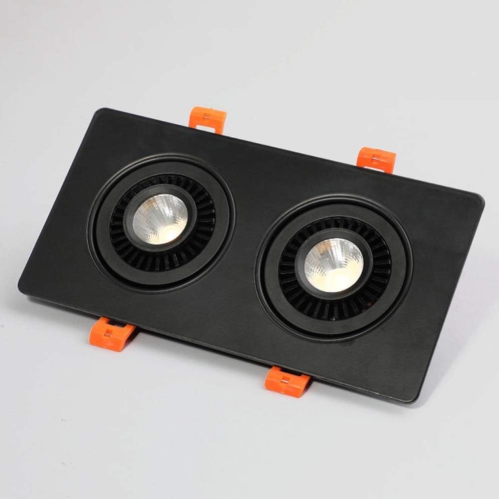 Fofofs Led Ultra Bright Double Head Recessed Spotlights No Strobe Angle Adjustable Square Embedded Ceiling Panel Lamp Market Hotel Villa Restaurant Lighting Downlight 10W