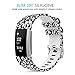 MoKo Christmas Band Compatible with Fitbit Charge 2, Soft Silicone Adjustable Replacement Sport Strap Band for Fitbit Charge 2 Heart Rate + Fitness Wristband, Skull