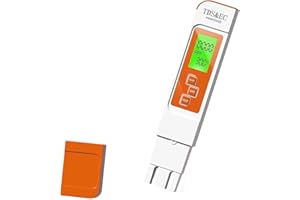 LIKDAY TDS Water Tester,New 4 in 1 Tds Meter Digital Water Tester - TDS EC & Temperature(°C,°F) Meter,Accurate & Reliable Digital Testing Kits for Hydroponics, Aquarium, RO/DI System (Orange)