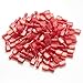 Ginsco 110pcs Male Red 22-18 Gauge Nylon Fully-Insulated Quick Disconnects Wiring Spade Wire Connector Crimp Terminal