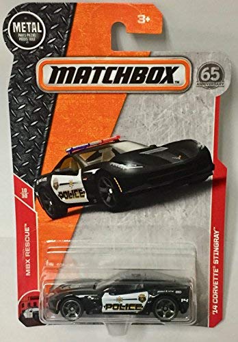Matchbox 2018 MBX Rescue '14 Corvetter Stingray (Police Car) 62/125, Black