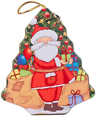 Christmas Tree Shape Tin Box for Decoration and Storage (Blue Light)