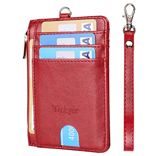 Women's Slim RFID Block Credit Card Holder – Front Pocket Leather Wallet & Coin Purse