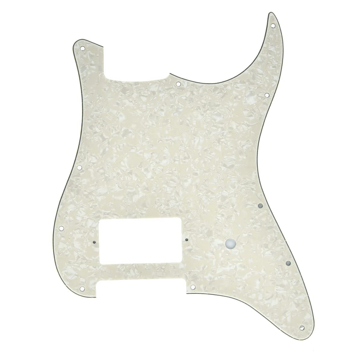 KAISH 11 Hole ST/Strat Style One Humbucker Guitar Pickguard Scratch Plate for Delonge Stratocaster/Strat Aged Pearl — image 1