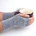 Flammi Women's Knit Fingerless Gloves Cashmere Mittens Warm Thumb Hole Gloves (Light Grey)