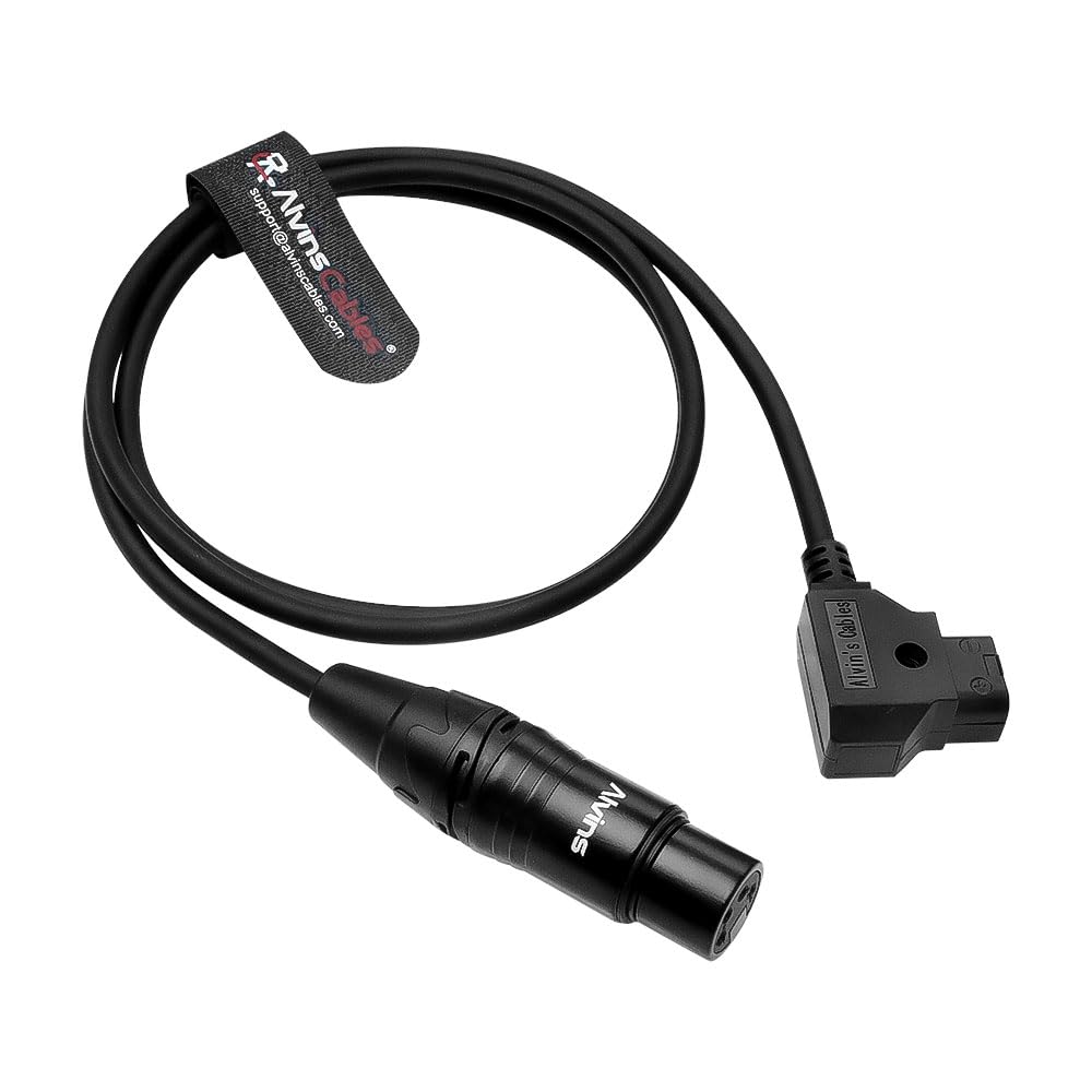 Alvin's Cables XLR 4 Pin Female to D Tap Power Cable for Practilite 602 DSLR Camcorder Sony F55 SXS Camera 1M