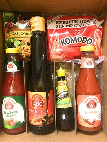 Asian Classic Cooking Essential - ABC Sauces Bundle with Shrimp Crackers and Nasi Goreng Mix with Bonus Maggi Savor Calamansi
