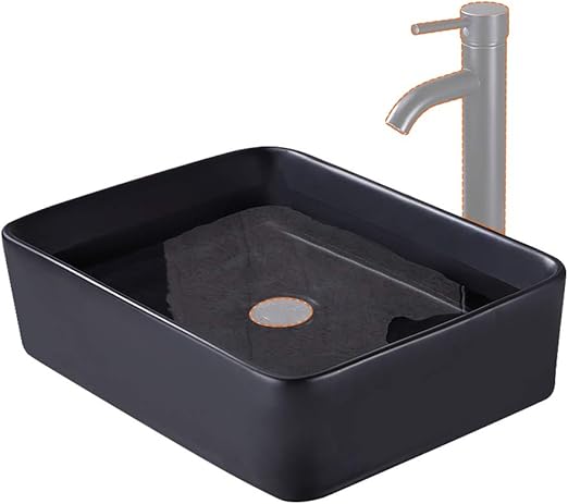 Kes Bathroom 19 Rectangular Porcelain Vessel Sink Above Counter