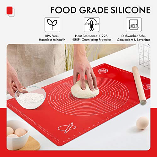 Large Silicone Pastry Mat with Measurements Bake Base Thick Nonstick