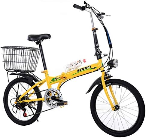 インチ 折りたたみ自転車 大人向け 高炭素鋼フレーム 折り畳み自転車 ランプとバスケット付き