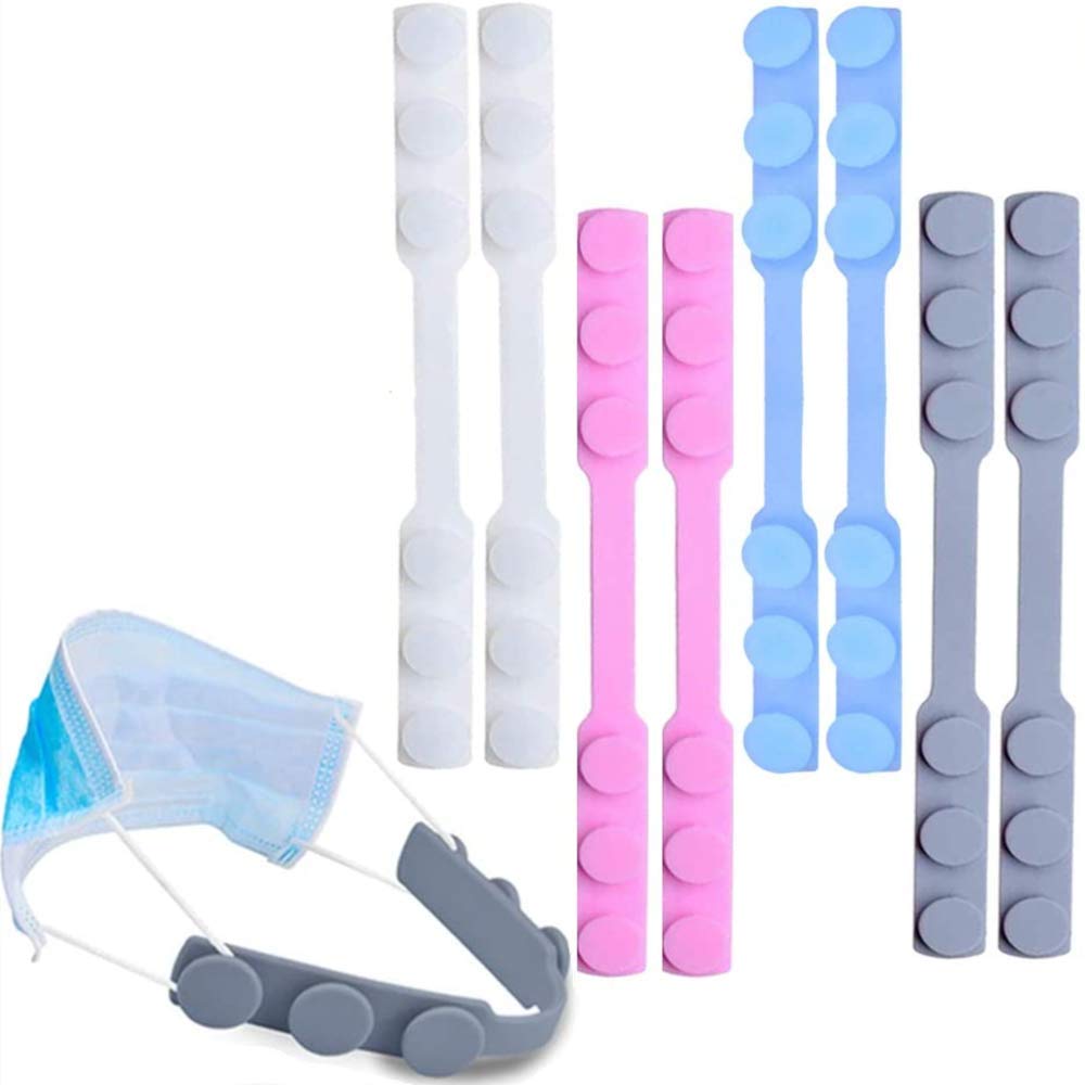 8 Pcs Mask Hook, Mask Ear Hook Strap Buckle 3 Gears Adjustable Anti-Slip Ear Hook, Compapible with All Kinds of Mask, Special for Relieving Long-time wearing Ears&amp;#39; Pressure&amp;Pain for Nurse,Dust-Workers