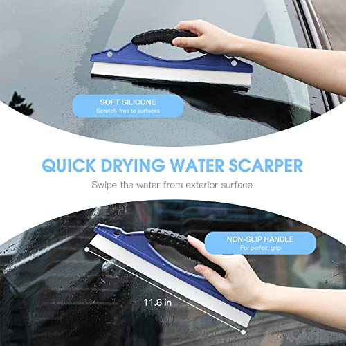 Chuntianli 7 in 1 Car Cleaning Washing Tools Kit with Bag,Tire Cleaning Brush|Double Head Car Vent Brush|Chenille Wash Sponge|Duster|Windshield Water Scraper|Wash Cloth for Auto Motorcycle Accessories - Thumbnail 5