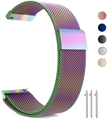 ZGS Gear Sport/Gear S2 Classic/Galaxy Watch 42mm Watch Band, 20mm Milanese Loop Adjustable Stainless Steel Replacement Strap Bands for Samsung Gear Sport/S2 Classic/Galaxy Watch 42mm Watch(Colorful)