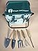 Wings and Water 7 Piece Garden Tool Set, All-in-One Tool Bag, Durable Folding Stool, Stainless Steel