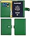 SimpacX Leather Passport Holder Wallet Cover Case Travel Wallet RFID Blocking 12 Contract Colors (Green)
