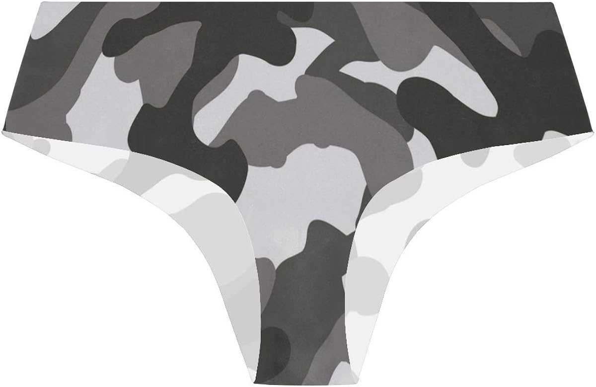 FANTAZIO Camouflage Pattern Sexy Panties Women's Silky No Visible Line