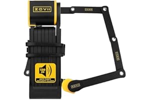 ZOVII Ultra Heavy-Duty Folding Bike Lock ZFL-001 – 120 dB Alarm, Key Entry, Includes Mounting Bracket, High-Security Anti-The