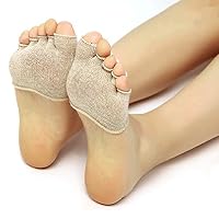 Andyly Toe Socks, Khaki Non-Slip Women