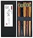 HuaLan Japanese Natural Wood Chopstick Set Reusable Classic Style Chopsticks Non-slip Design Chop Sticks 5 Pairs Gift Set