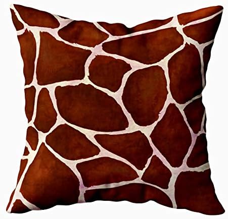Shorping Fun Pillow Cases, Zippered Covers Pillowcases 18X18Inch Throw Pillow Covers White and Brown Giraffe Skin Giraffe Safari Zoo Jungle Animal Pattern Abstract for Home Sofa Bedding