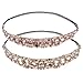 Hotop 2 Pieces Handmade Rhinestone Crystal Beaded Elastic Headband Hair Bands Woman Hair Accessories