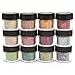 GLITTIES - (12PK) Iridescent Mixed Cosmetic Grade Glitter Kit - Ultra Fine Loose Glitter for Body Shimmer, Face, Makeup, Lips, Body Tattoos, & Nail Art - (10 Gram Jars)