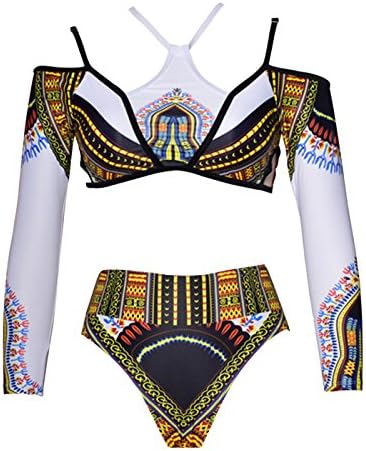 FOXRED Women's Sexy Bandage Cut Out African Dashiki Swimsuits Bikinis