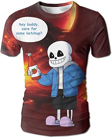 TUNYIK Undertale-Sans 3D Printed Mens Fashion Cool T Shirts Short Sleeve Tops Crew Neck
