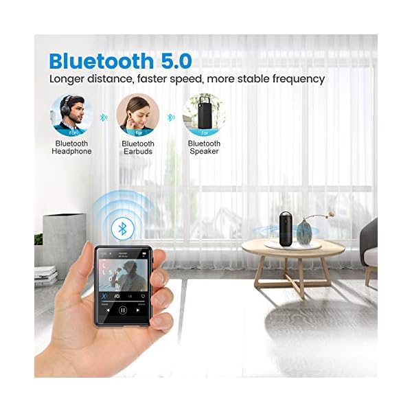 32GB MP3 Player with Bluetooth 5.3, MECHEN 2.4'' Full Touch Screen Portable Music Player for Running with Line-in Recording, FM Radio, Audio, Video, Ebook, Support up to 128GB (M3-Black1) - Image 3
