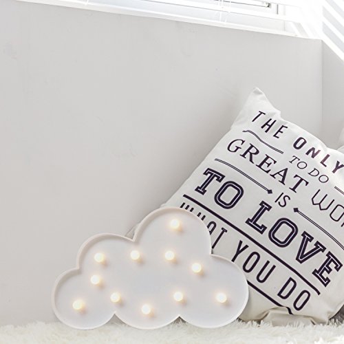 Lighted Cloud Sign - LED Marquee Cloud Baby Light Nursery Lamp - Home Decor Accents - Cloud Night Lights (White Cloud) - Thumbnail 5