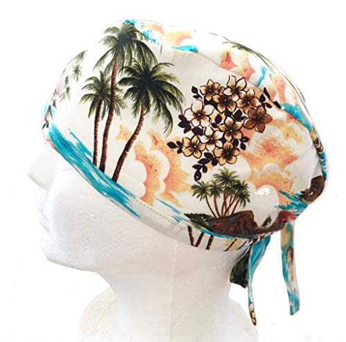 Unisex Mens Tie Back Scrub Cap Surgical Cap Island