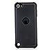 iPod Touch, Dual-layer Heavy Duty Matte Rugged Protective Cover Case for Appple iPod Touch 6th Gen 5th Gen by Cazle (Black)