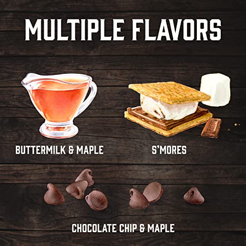 Kodiak Cakes Protein Pancake Flapjack Power Cup Variety Buttermilk and Maple, Chocolate Chip