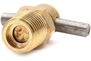 HogarTech Brass 1/4 Inch NPT Drain Valve for Air Compressor Tank C 12mm Diameter, Threaded Quick-Drain Fitting for Piston Com