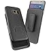 Samsung Galaxy S7 (Ultra Thin) Belt Case & Holster Clip w/Kickstand **Encased Ultra Slim GripShell for Samsung Galaxy S7 [New 2016 Release] (Black)