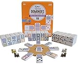 Regal Games Double 15 Mexican Train Dominoes with Wooden Hub and Metal Trains