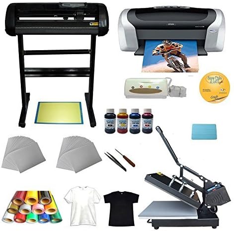 Techtongda Flat Heat Press Machine 24inch Cutter Plotter Epson Printer Ink A4 Inkjet Paper T-Shirt Vinyl Transfer Start-up Kit
