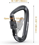 BROTREE Locking Carabiner Clips 12KN 1200 kg Heavy Duty for Hammock Camping (2 view 2