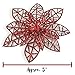 BANBERRY DESIGNS Red Poinsettia Clip-On Ornaments - Christmas Holiday Decorations - Pack of 12 Glitter Poinsettia Flowers with Metal Clips - Each Flower is 5