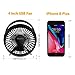 USB Desk Fan, EasyAcc 4 Inch USB Mini Table Fan Easy Cleaning Electric Portable Fan 3 Blades With Leather Handle Personal Fan ON/OFF Adjustable fit all USB Device For Office Home Desktop Table - Black
