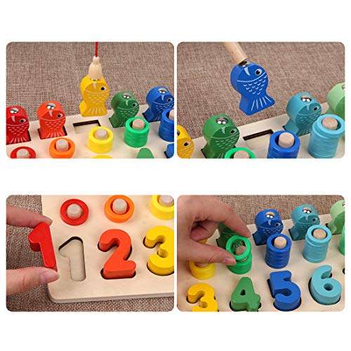 image for LBLA Kids Wood Sorting Puzzles Toys Montessori Toys for Toddlers, Sort