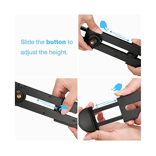 ULANZI iPad Halterung Stativ, Tablet Stativ Halterung Mount Adapter für Stativ Ständer Musikständer mit 1/4" Schraubenkopf und Cold Shoe für iPad Pro/Air/Mini, Samsung Galaxy Tabs, Huawei MatePad – Bild 4