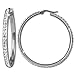 Amello Stainless steel hoop earring, with lots off white Swarovski elements, diameter: 1.96 inch, original Amello ESOS05W