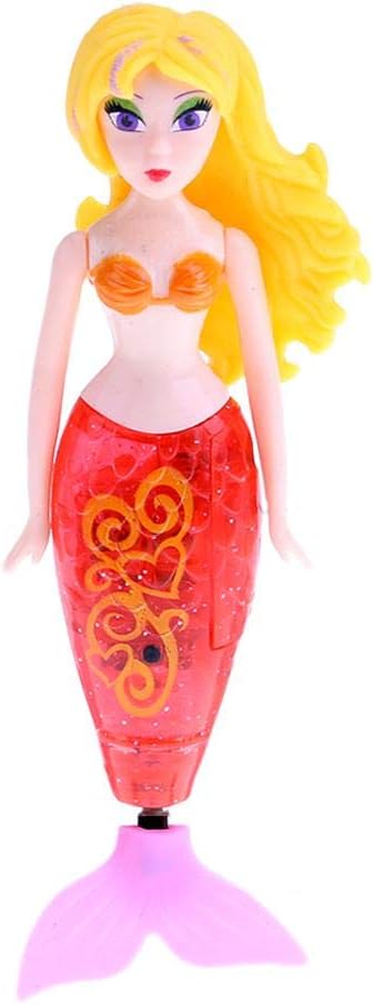 Childplaymate Electronic Mermaid Kids Fish Tail Toys Swimming Dolls Mermaid Toys(Red)