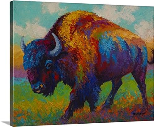 Prairie Muse Bison Canvas Wall Art Print, Wildlife Artwork
