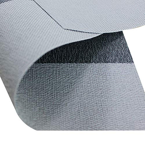 Familighter Placemats for Dining Table Set of 6 Woven Vinyl Washable Table Placemats Table Decoration Heat Insulation Stain Resistant Grey - Thumbnail 6